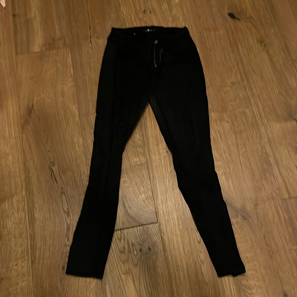 7 for all mankind black velvet, skinny jeans size 27